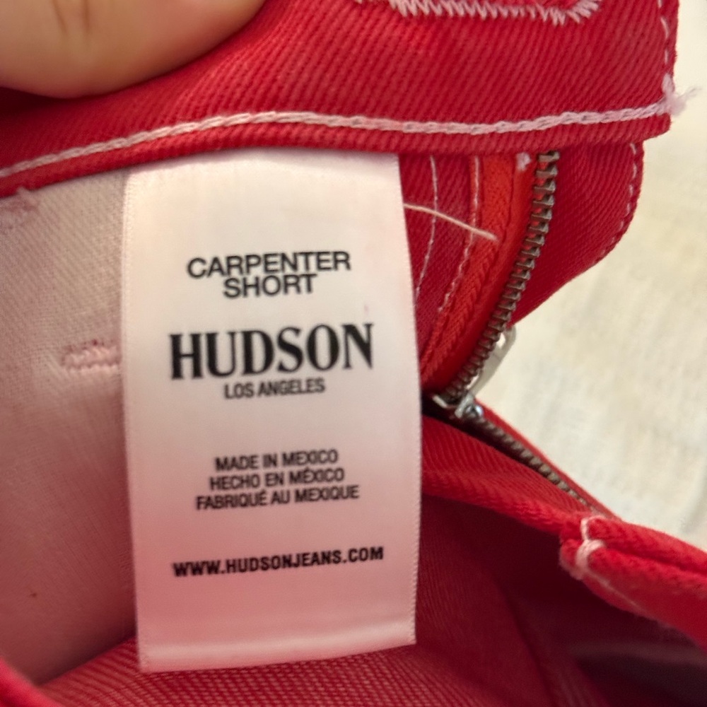 Hudson Jeans | NWOT | ‘Carpenter’ Women's Red Denim Shorts | sz 23 - Picture 7 of 7